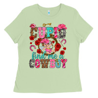 Matcha cupid find me a cowboy Ladies Tee - NancyCooperArtShop