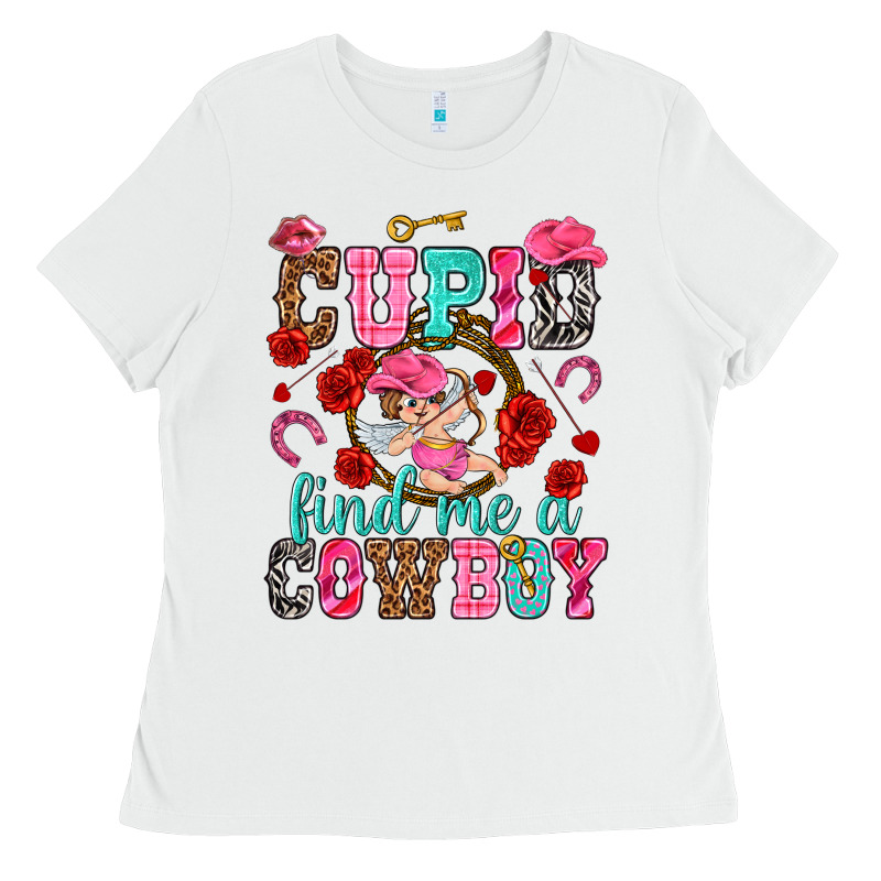 Cupid Find Me A Cowboy Ladies Tee by NancyCooperArtShop | Teevron