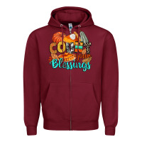 Burgundy count your blessings Zipper Hoodie - CowGirlArtShop