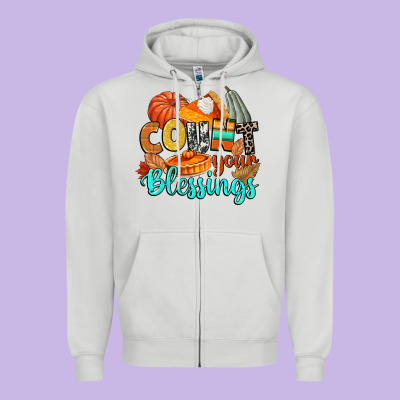 Count Your Blessings Zipper Hoodie Designed By Cowgirlartshop