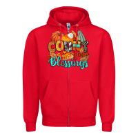 Red count your blessings Zipper Hoodie - CowGirlArtShop