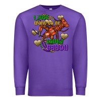 Purple Crawfish i just want to be loved bayou Premium Sweatshirt - FaDigitalArtStudio