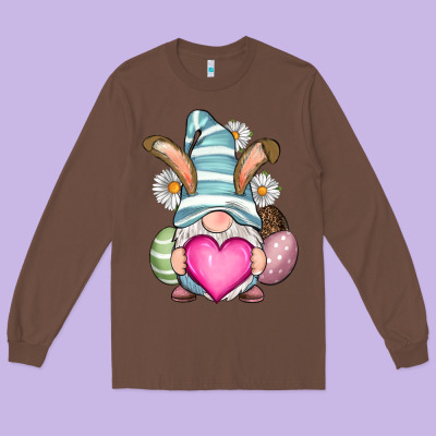 Easter Gnome Long Sleeve Tee Designed By Ranaportraitstore