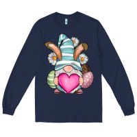 Navy Easter gnome Long Sleeve Tee - RanaPortraitStore