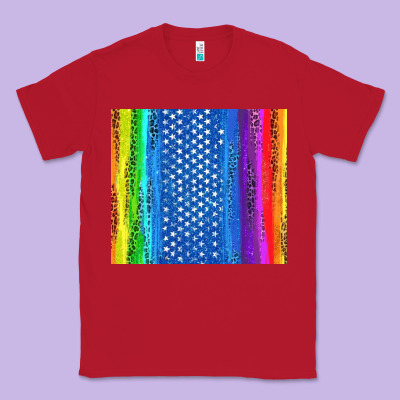 Lgbtq+ Pride American Flag Tumbler Classic Tee Designed By Bundleandbundleshop