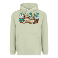 Matcha bull skull coffee cups Heavyweight Hoodie - OliviaCreatesArt