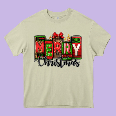 Merry Christmas License Plate Letters Heavy Core Tee Designed By Jasminsmagicworld