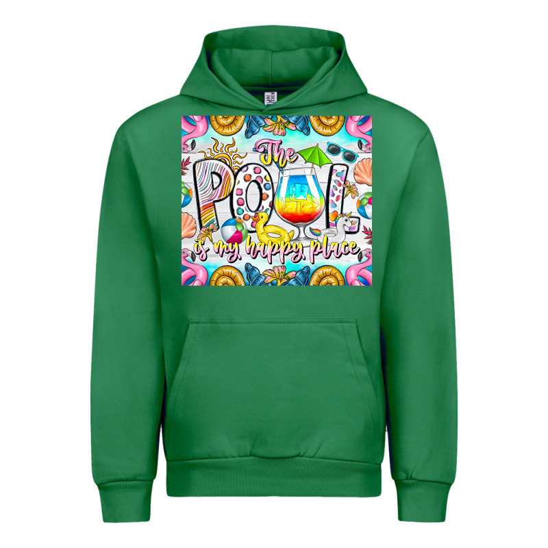 The Pool Is My Happy Place Urban Hoodie by CowhideDigitalArt | Teevron