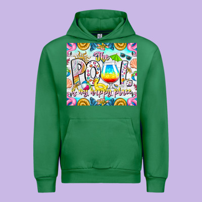 The Pool Is My Happy Place Urban Hoodie Designed By Cowhidedigitalart