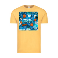 Vintage Mustard winter frosty coffee cups and snow seamless pattern bbs Vintage Tee - BundleAndBundleShop