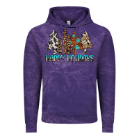 Cloud Purple Happy Holidays Trees Vintage Hoodie - MaliasSmallBusiness
