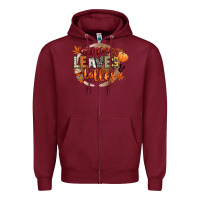 Burgundy leaves and lattes Zipper Hoodie - CowGirlArtShop
