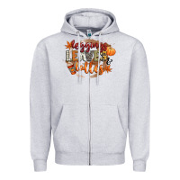 Heather Grey leaves and lattes Zipper Hoodie - CowGirlArtShop