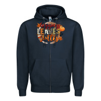Navy leaves and lattes Zipper Hoodie - CowGirlArtShop