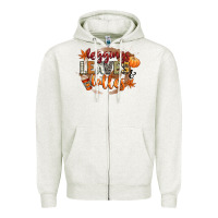 Oatmeal Heather leaves and lattes Zipper Hoodie - CowGirlArtShop