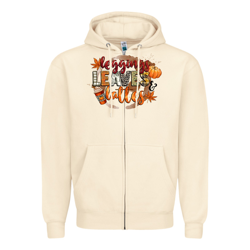 Leaves And Lattes Zipper Hoodie by CowGirlArtShop | Teevron