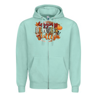 Seafoam leaves and lattes Zipper Hoodie - CowGirlArtShop