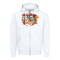 White leaves and lattes Zipper Hoodie - CowGirlArtShop