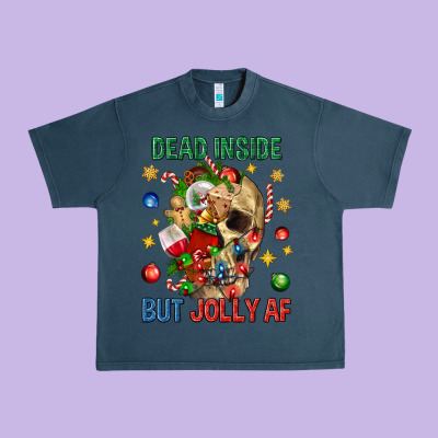 Dead Inside But Jolly Af Urban Heavy Tee Designed By Bundleandbundleshop