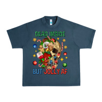 Midnight Navy Dead Inside But Jolly Af Urban Heavy Tee - BundleAndBundleShop