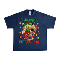 Navy Dead Inside But Jolly Af Urban Heavy Tee - BundleAndBundleShop