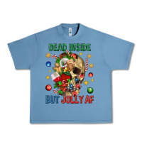 Pebble Blue Dead Inside But Jolly Af Urban Heavy Tee - BundleAndBundleShop