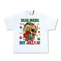White Dead Inside But Jolly Af Urban Heavy Tee - BundleAndBundleShop