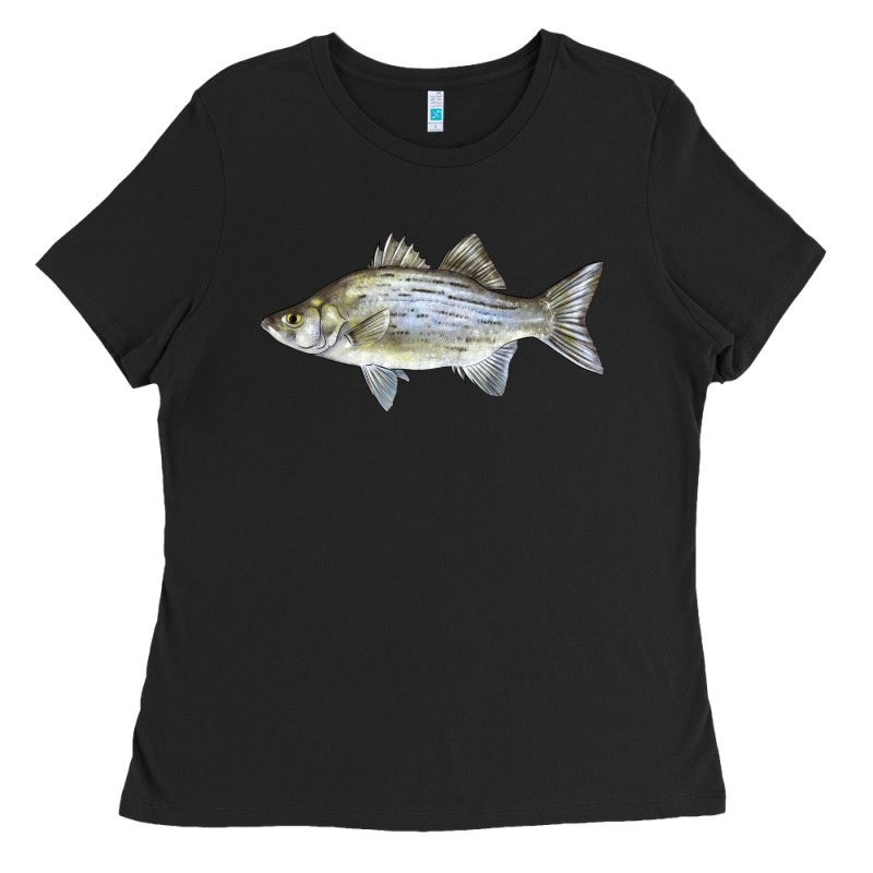 White Bass Fish Illustrations Ladies Tee by LillyAllenDesigns | Teevron