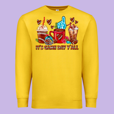 American Football Coffee Cup Premium Sweatshirt Designed By Fadigitalartstudio