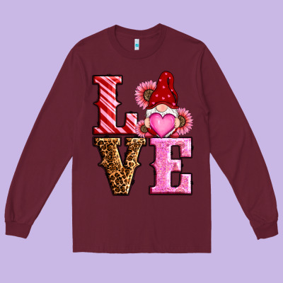 Love Valentines Day Gnomes Long Sleeve Tee Designed By Ranaportraitstore