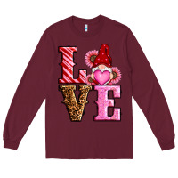 Burgundy love valentines day gnomes Long Sleeve Tee - RanaPortraitStore