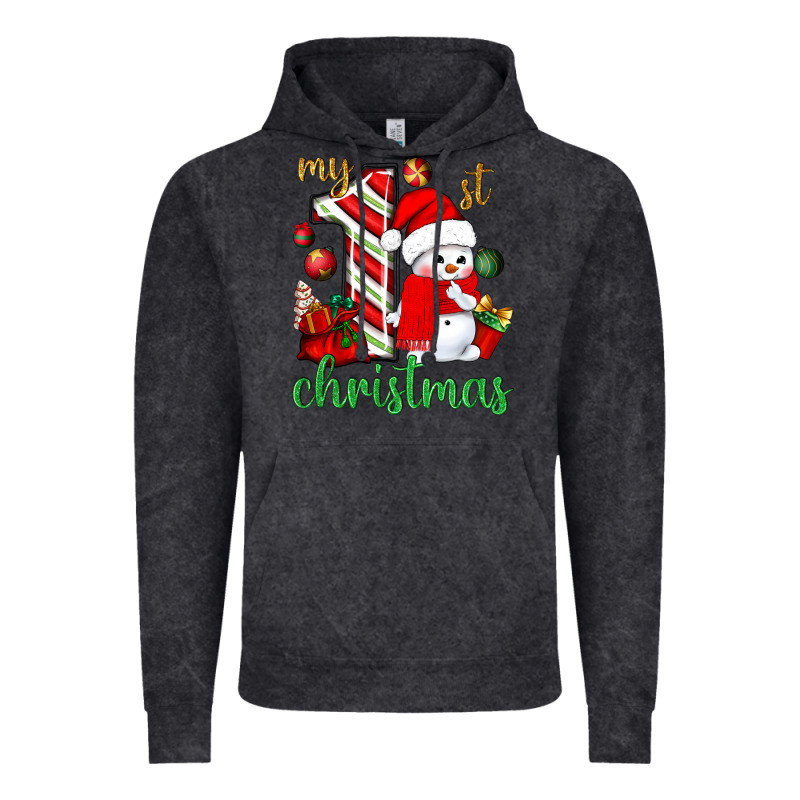 My 1st. Christmas With Cute Snowman Vintage Hoodie by NancyCooperArtShop | Teevron