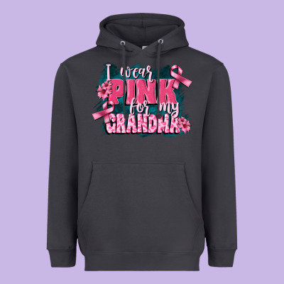 I Wear Pink For My Grandma Heavyweight Hoodie Designed By Fadigitalartstudio