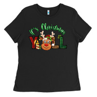 Black it's christmas y'all reindeer Ladies Tee - Jasminsmagicworld
