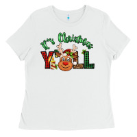 White it's christmas y'all reindeer Ladies Tee - Jasminsmagicworld
