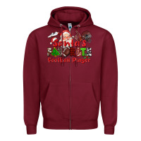 Burgundy santas favorite  football player Zipper Hoodie - CowGirlArtShop