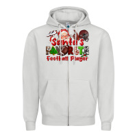 Dove Grey santas favorite  football player Zipper Hoodie - CowGirlArtShop