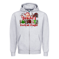 Heather Grey santas favorite  football player Zipper Hoodie - CowGirlArtShop