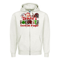 Oatmeal Heather santas favorite  football player Zipper Hoodie - CowGirlArtShop