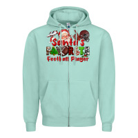 Seafoam santas favorite  football player Zipper Hoodie - CowGirlArtShop