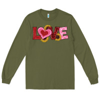 Army Green valentines day love sunflowers Long Sleeve Tee - RanaPortraitStore