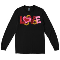 Black valentines day love sunflowers Long Sleeve Tee - RanaPortraitStore