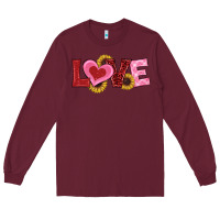 Burgundy valentines day love sunflowers Long Sleeve Tee - RanaPortraitStore