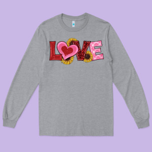 Valentines Day Love Sunflowers Long Sleeve Tee Designed By Ranaportraitstore