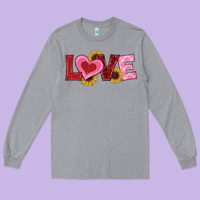 Valentines Day Love Sunflowers Long Sleeve Tee Designed By Ranaportraitstore