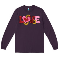 Plum valentines day love sunflowers Long Sleeve Tee - RanaPortraitStore