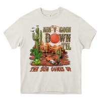 Cream aintgoin down til the sun comes up desert Heavy Core Tee - NancyCooperArtShop