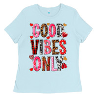 Baby Blue good vibes only Ladies Tee - NancyCooperArtShop