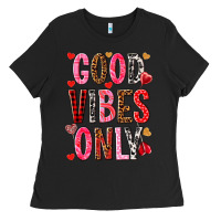 Black good vibes only Ladies Tee - NancyCooperArtShop