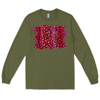Army Green pink leopard background Long Sleeve Tee - RanaPortraitStore